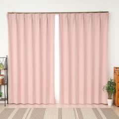遮光カーテン 遮光1級 フルダル 無地 断熱 5317ローズ 幅100x丈200cm2枚組 100×200 節電 断熱 保温 防寒 省エネ 冷暖房効果アップ 厚手