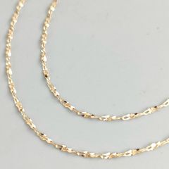 18金 K18 男女兼用 フリーアジャスター デザインネックレス 1.7ｇ 60.5㎝ C274