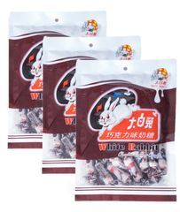 【3点セット】チョコレート味 大白兎ミルクキャンディー 180g　WHITE RABBIT　懐かしい　麦芽糖　ヌガー