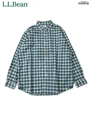 古着 L.L.Bean エルエルビーン チェック柄 コットン100％ 長袖 シャツ 緑 (ttu2501168)