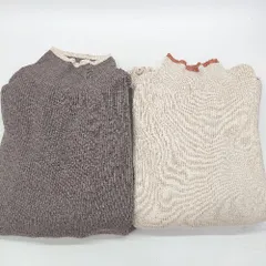 ◇ ⊇ 《 moment+ モーメントプラス まとめ売り2点セット サイズM メロウ リブニットブラウス カットソー レディース 》 E  【1506300022944】