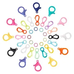 混合色＃2種類 Beadthoven 約105個 混合色 プラスチック ナスカン キーホルダー ロブスター クラスプ フック 留め金 カラフル 丸カン付き キーリング キーチェーン DIYプロジェクト スナップキー 鍵用パーツ 基礎パーツ アクセサリー 手作り