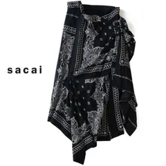 sacai◆春夏◆極上◆変形スカーフプリント アシンメトリーラップ風デザイン イレギュラーヘム スカート ◆日本製◆サカイのサムネイル
