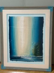 真作 山川輝夫 「Blue and Blue 間 No.3」 15号 油彩 - メルカリ