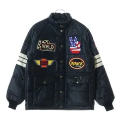 BEAMS (ビームス) HARDWEAR 中綿 ワッペン付き レーサージャケット ブラックのサムネイル