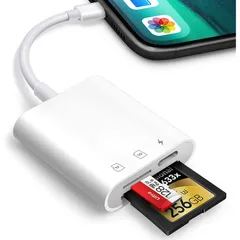 【新着商品】3in1 最新 iOS17 急速充電 TFカードカメラリーダー microメモリSDカードリーダー 高速な写真とビデオ転送OTG機能メモリー SDカードリーダー スティック SD 【最新型改良】iPhone用 カードカメラりーダー iOS17用