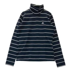 サイズ：M ADIDAS GOLF アディダスゴルフ N54325 ハイネック 長袖Tシャツ ボーダー柄 ネイビー系 [240101495900] ゴルフウェア レディース ストスト
