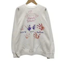 90s USA製 タルテックス Tultex Lサイズ スウェット スエット トレーナー ラグラン 長袖 ホワイト 白 Made in USA 古着 X083