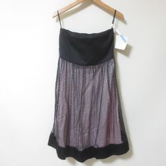 C770　CLE des ZONES ブラック×ピンク　チュール　ドレス　ワンピース　ベアトップ　38