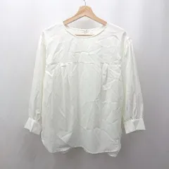 ◇ ◎　⊂　●未使用● COMME CA ISM 長袖 ノーカラーのタックブラウス　ボリューム袖 サイズ9 ホワイト系 レディース E  【1506300021503】