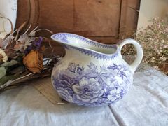 フランス アンティークア　サルグミンヌ　花装飾　陶器　ピッチャー　ジャルディニエール　1900年　美品