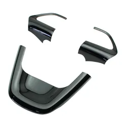 プリウス 50系 前期 後期 プリウスPHV ステアリングパネル ピアノブラック ハンドル カスタムパーツ インテリアパネル 内装 ドレスアップ パーツ ステアリングスイッチ無し専用 ハンドル ガーニッシュ 3点セット