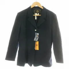 フェンディ FENDI テーラードジャケット ブレザー アウター 4B リネン 麻 ノーベント 総裏地 メタルボタン 48 紺 ネイビー 銀 シルバー /MP ■GY18のサムネイル