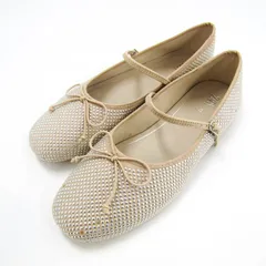 ザラ バレエシューズ リボン ストラップ フラットシューズ フォーマル 靴 キッズ 女の子用 33サイズ ベージュ ZARA 【中古】