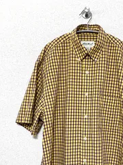 【Eddie Bauer】90s 白タグ S/S ボタンダウン チェックシャツ S エディーバウアー ヴィンテージ 古着