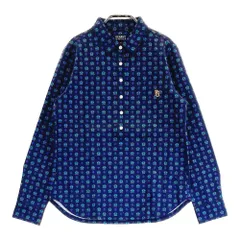 サイズ：0 PEARLY GATES パーリーゲイツ  コットン 長袖ポロシャツ 総柄 ネイビー系 [240101509457] ゴルフウェア レディース ストスト