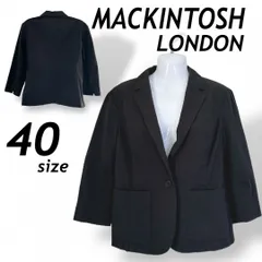 MACKINTOSH LONDON マッキントッシュ ロンドン レディース テーラードジャケット 7分袖 40 綿 ナイロン G5E14-168-09 三陽商会 ブラック系  (A45)★