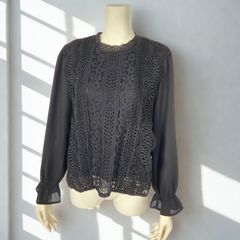 美品✦LOVELIAISON レースブラウス XL 黒 フォーマル - メルカリ