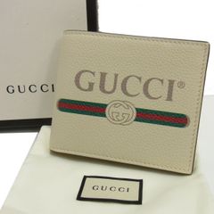 新品 定価64.800円☆GUCCI グッチ レザーウォレット ヴィンテージ ロゴプリント 二つ折り財布 札入れ 箱付き イタリア製 メンズ