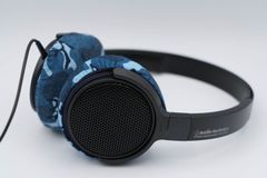 audio-technica ATH-EP300 のイヤーパッドの保護・修理に mimimamo スーパーストレッチ・ヘッドホンカバー （サイズ：M、色：オーシャン、型番：MHC-001-CO）