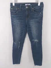 ◇ AZUL BY MOUSSY アズールバイマウジー ダメージ加工 デニム ジーンズ パンツ サイズS ネイビー レディース E  【1304050009365】