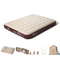 新品 MOBI GARDEN エアーベッド ダブル 電動ポンプ内蔵 電動エアマット 200×150×26cm 折り畳み式 耐荷重300kg 2min自動膨張 電動ベッド 枕付き 収納袋付き 快適な寝心地 フロック表面加工 来客用 防災用 車中泊 引越し 家庭用