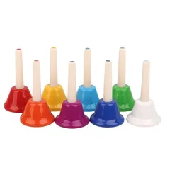 ハンドベル 8音 ミュージックベル ハンド式 キッズ 打楽器 音階表記 音楽玩具 お遊戯会 幼稚園 保育園 演奏会 音楽会 ベル クリス