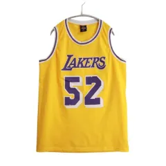 【中古B】NBA エヌビーエー XL メンズ ゲームシャツ ロサンゼルスレイカーズ ジャーマル ウィルクス レプリカ ユニフォーム 黄色 中古B 古着
