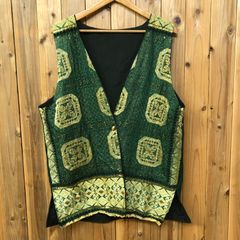 No.83 VINTAGE 古着 柄ベスト ジレ リバーシブル 総柄 和柄 - メルカリ