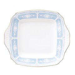 「在庫処分特価」Noritake ノリタケ スクエア プレート 28.5cm レースウッドゴールド ブルー ファインポーセレン