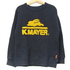 クリフメイヤー スウェット トレーナー トップス フロントロゴ キッズ 男の子用 130サイズ 紺×黄 KRIFF MAYER 【中古】