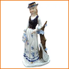 中古●KPM/ベルリン王立磁器製陶所●フィギュリン 陶器人形 貴婦人 24cm ドイツ製 置物