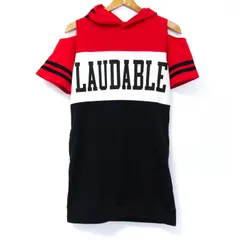 ラブトキシック ワンピース トップス 半袖 パーカー 肩だし キッズ 女の子用 L(160)サイズ 赤×白×紺 LOVETOXIC 【中古】