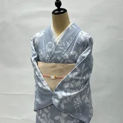 訳あり （中古品） レディース 和装 着物 秋冬 洗える プレタ着物 プレタ L 2点セット 帯 半幅帯 リバーシブル