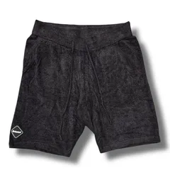 参考上代17600円 F.C.Real Bristol 22SS SOFT PILE LOUNGE SHORTS  ソフトパイルラウンジショーツ ハーフパンツ イージーパンツ エフシーレアルブリストル FCRB-220084 ブラック XL 96342A8
