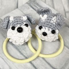 シュナウザー　ハンドメイド　ヘアゴム　キッズ