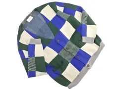 URBAN RESEARCH Sonny Label アーバンリサーチサニーレーベル Vネック カーディガン sizeL/緑ｘ青ｘ白 ◇■ メンズ