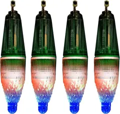 アキラトレーディング 集魚灯 高輝度LED採用 水中集魚ライト 4本セット 夜釣り ナイトフィッシング 太刀魚 イカ アジ(虹色,  幅12cm)