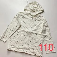 女の子　パーカー　春秋向け　ドット柄 ジップアップ　ジップパーカーのサムネイル