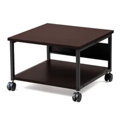 【特価商品】プリンターラック 木目 2段 総耐荷重55kg ダークブラウン 幅52×奥行52×高さ35.1cm キャスター付き 100-LPS012M プリンター台 サンワダイレクトのサムネイル
