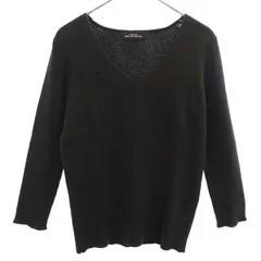 green label relaxing グリーンレーベルリラクシング ウールブレンド 長袖 リブニット セーター ブラック レディース 古着