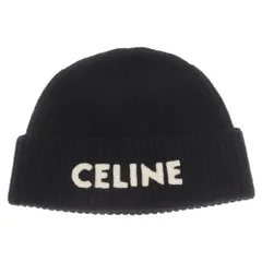 ゆ*ん様 CELINE ブラックニット帽 ロゴ入り 楽天市場】CELINE(セリーヌ) ロゴ ニット帽 帽子 アパレル