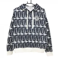 ★SALE価格★【新品】ジャックバニー×コカ・コーラ パーカー ネイビー×白 総柄 トレーナー レディース 0(S) ゴルフウェア Jack Bunny