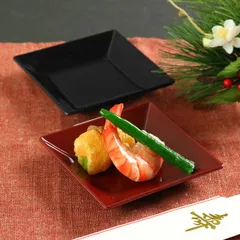 角皿 10cm クリーンコート加工 食器 山中塗 日本製 （ 食洗機対応 電子レンジ対応 皿 プレート お皿 小皿 器 四角 スクエア 前菜 お漬物 取り皿 デザート フルーツ 和食 洋食 盛り付け おしゃれ 特別感 撥水 ）