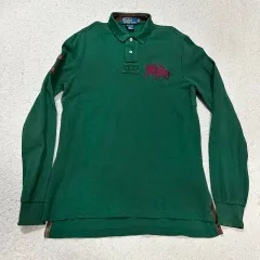 ポロ 長袖 ポロTシャツ ラグビーシャツ m