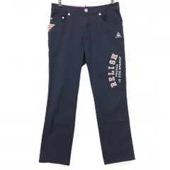 ルコックゴルフ パンツ ネイビー 腿ロゴプリント ストレッチ レディース 11 ゴルフウェア le coq sportif