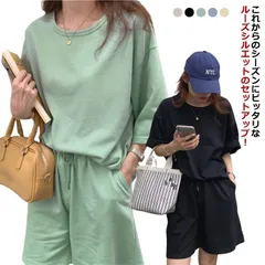 セットアップ レディース 半袖 tシャツ カットソー ショートパンツ カジュアル 夏 ルームウェア 上下セット 半袖プルオーバー ゆったり オーバーサイズ ショーツ ハーフパンツ ワンマイルウェア 韓 BRai913