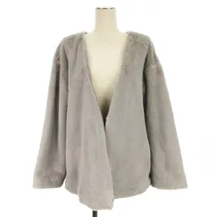 ローズバッド ROSE BUD ノーカラー エコファー ブルゾン グレー 241223E ■GY99のサムネイル