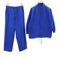 NIKE ナイキ 90s 00s 日本製 白タグ オールド トラックジャケット 上下 セットアップ L 14-16 ブルー ジャージ キッズ 古着