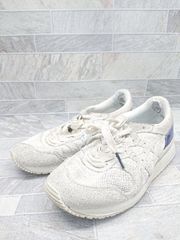 ◇ Θ Onitsuka Tiger オニツカタイガー スウェード調 スニーカー シューズ サイズ23.5㎝ ホワイト ネイビー レディース E 【1506250008777】